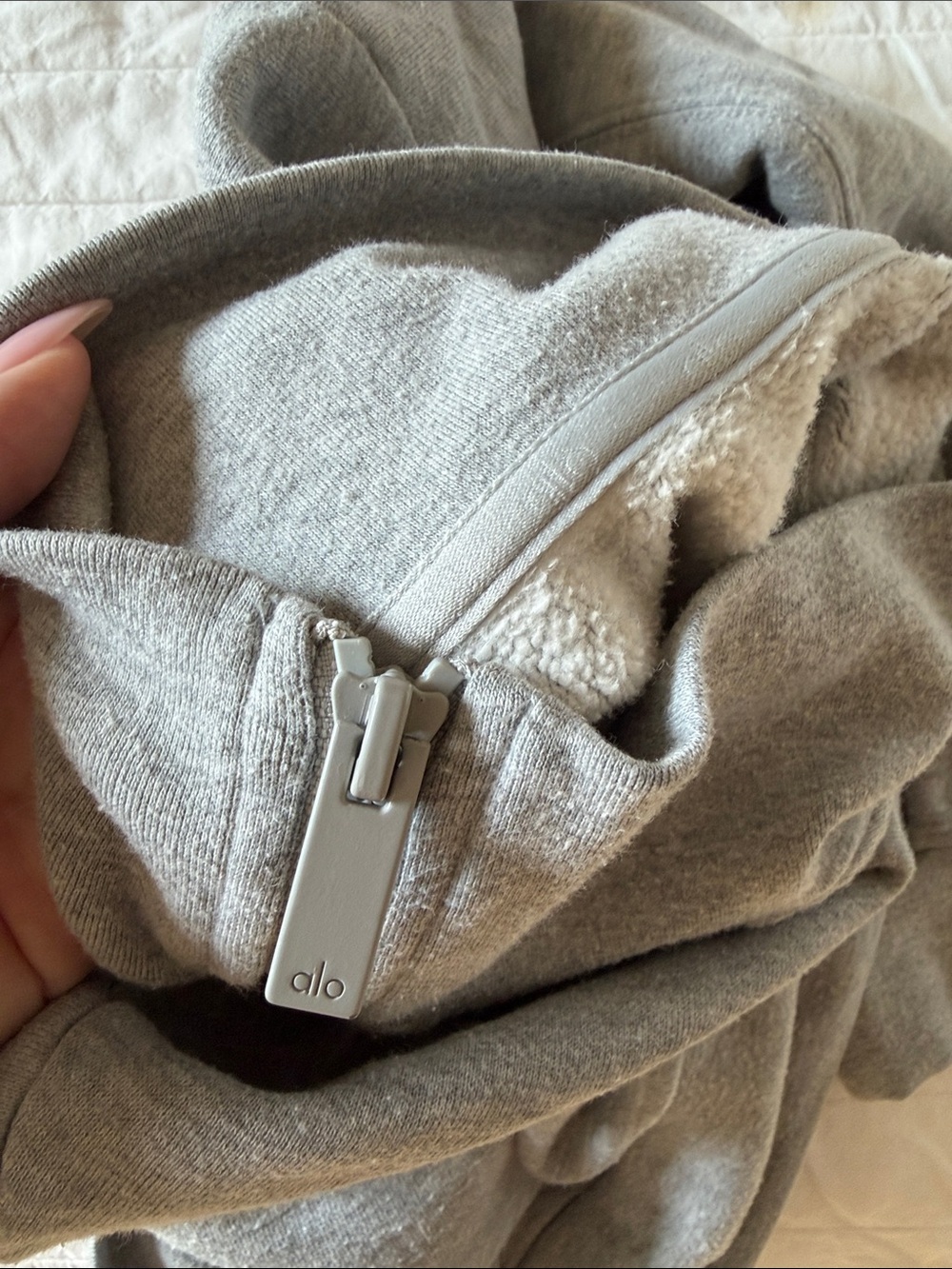 Alo Cropped Grey Half-Zip Pullover - Picture 6 of 6